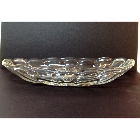 Vintage Clear Crystal Cut Glass Oval Relish Serving Dish Bowl Candy Nuts 8x4" - Picture 5 of 8